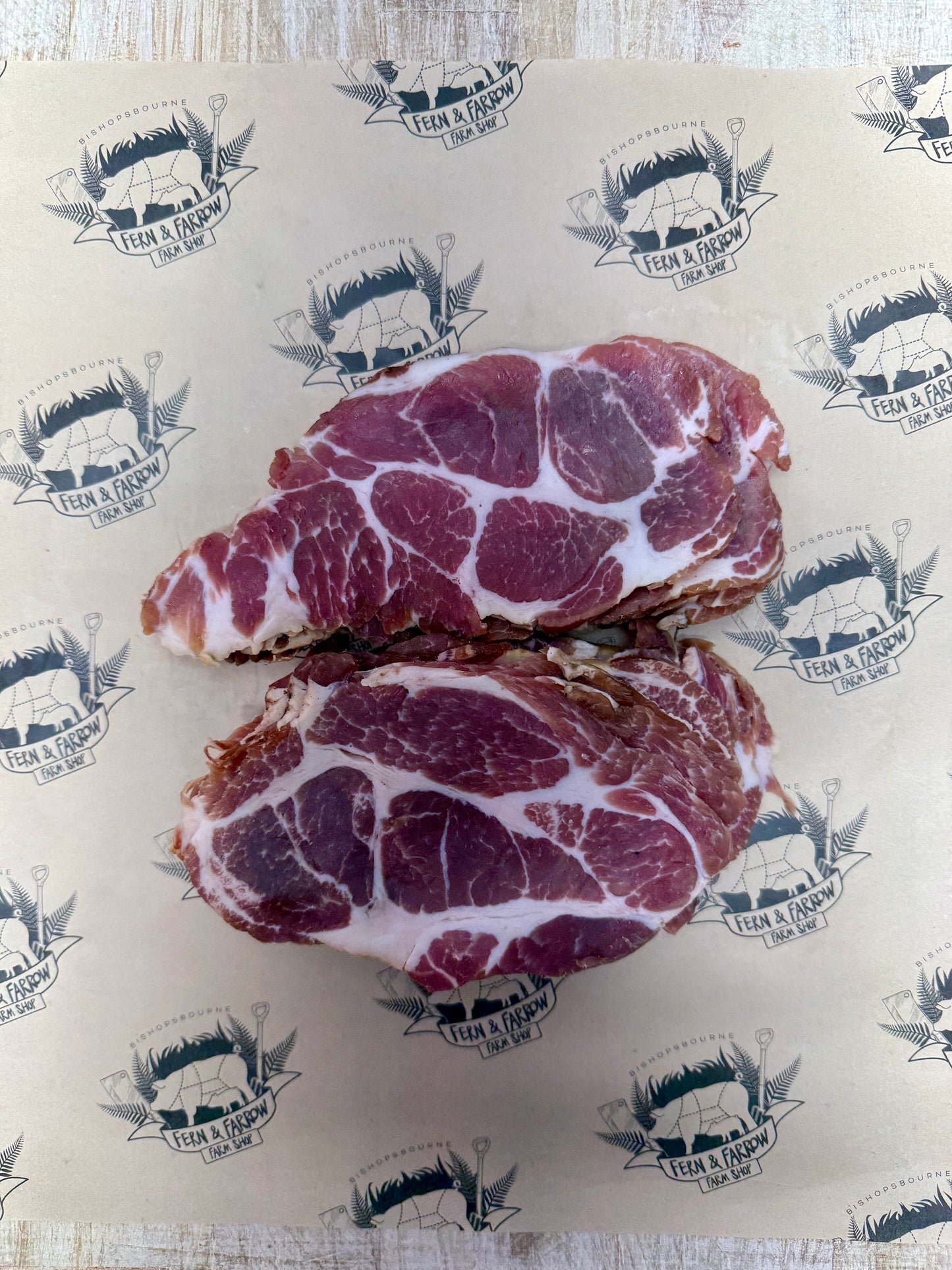Free range dry cured smoked collar bacon- 12 rashers